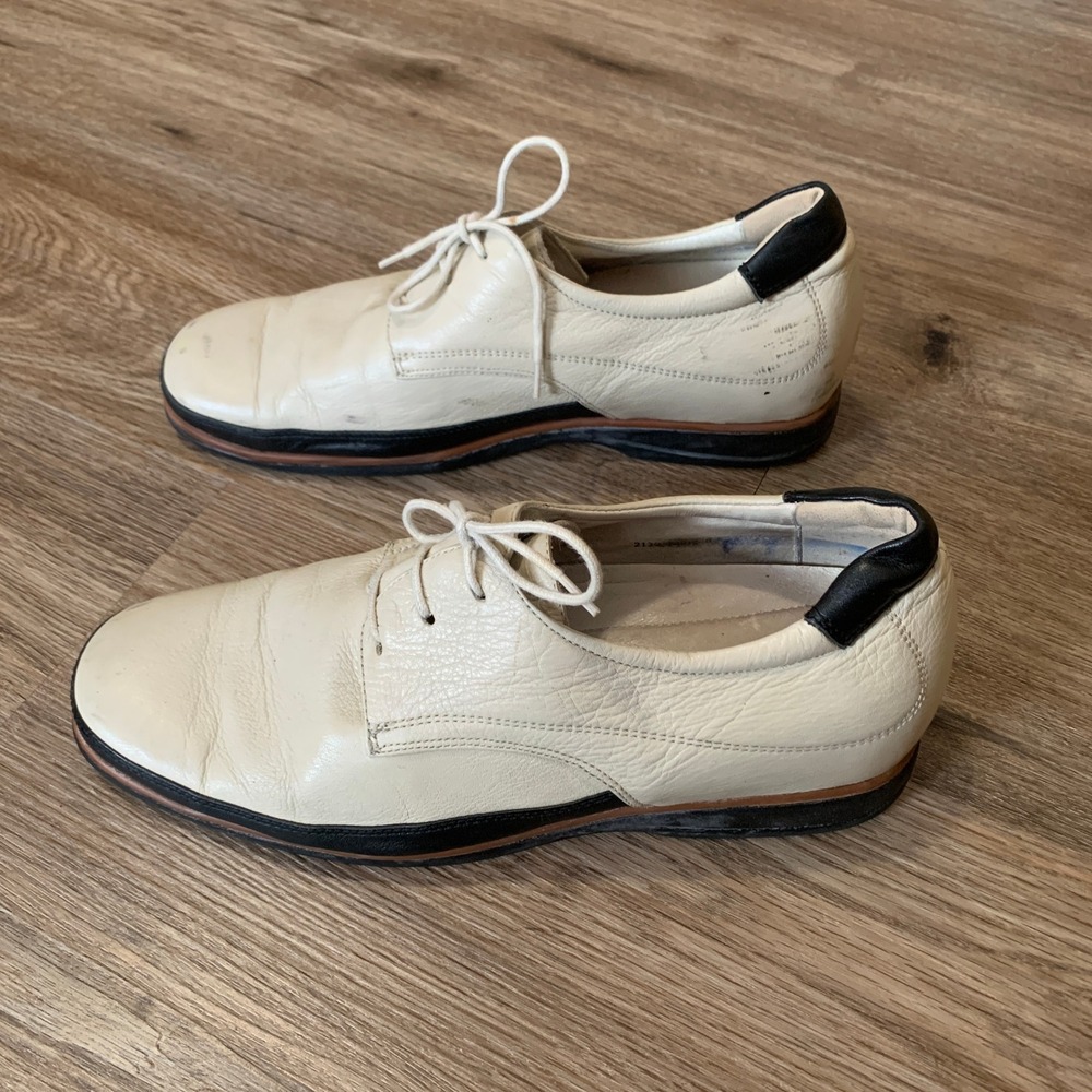 Toto Mens Cream Leather Height Increasing Elevator Shoes Lace Up Oxford Size 8